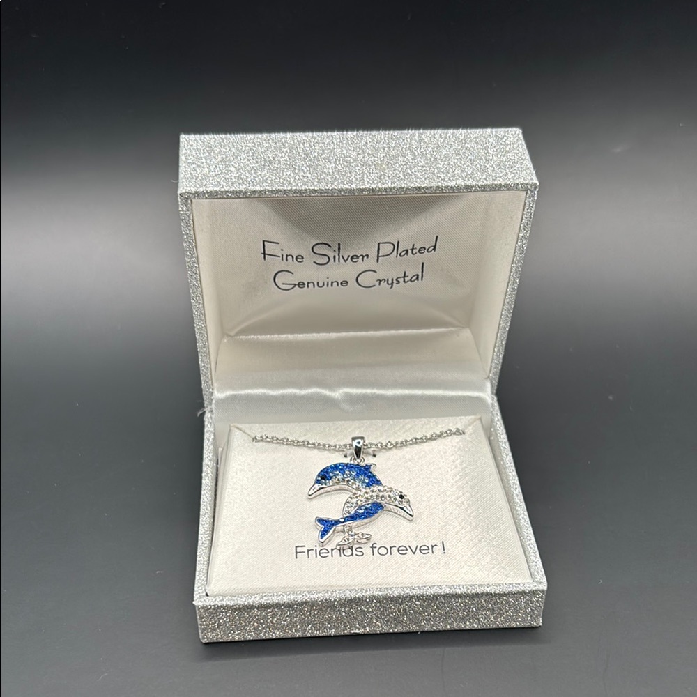 *3 for $15 item* Fine Silver Plated Sparkly Dolphin Necklace